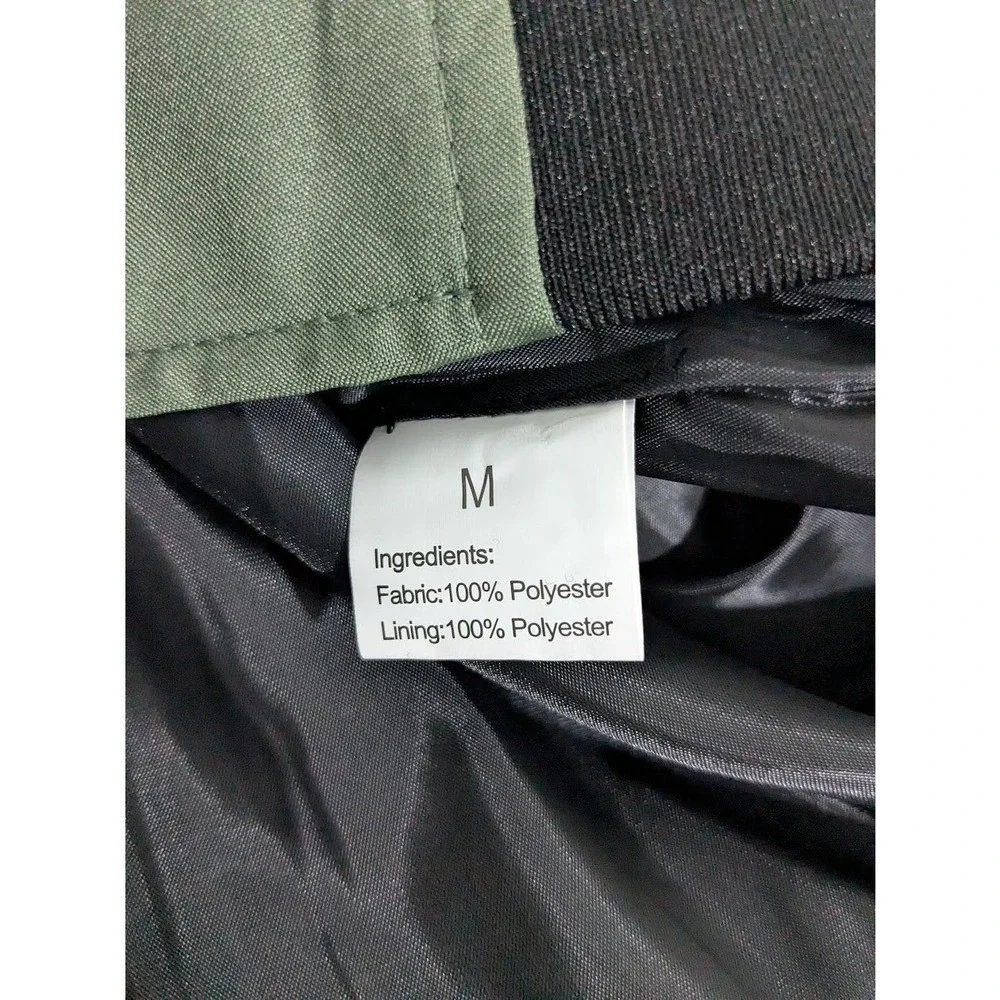 Mens Bomber Jacket Size M Olive Green Lightweight Full Zip Minimalist NWOT